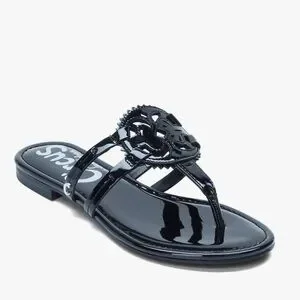 Sam Edelman Women's Brinda Flat Sandal - Textured Thong Sandals For Warm Weather